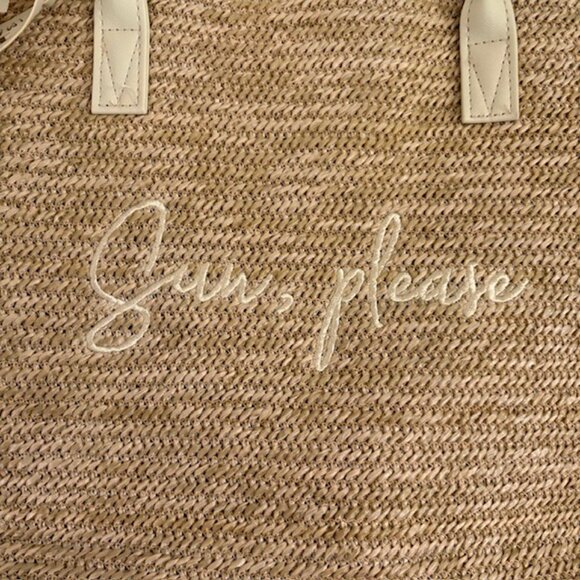 Sun Please!  Straw Beach Bag w/Tassels - New! - Picture 2 of 5